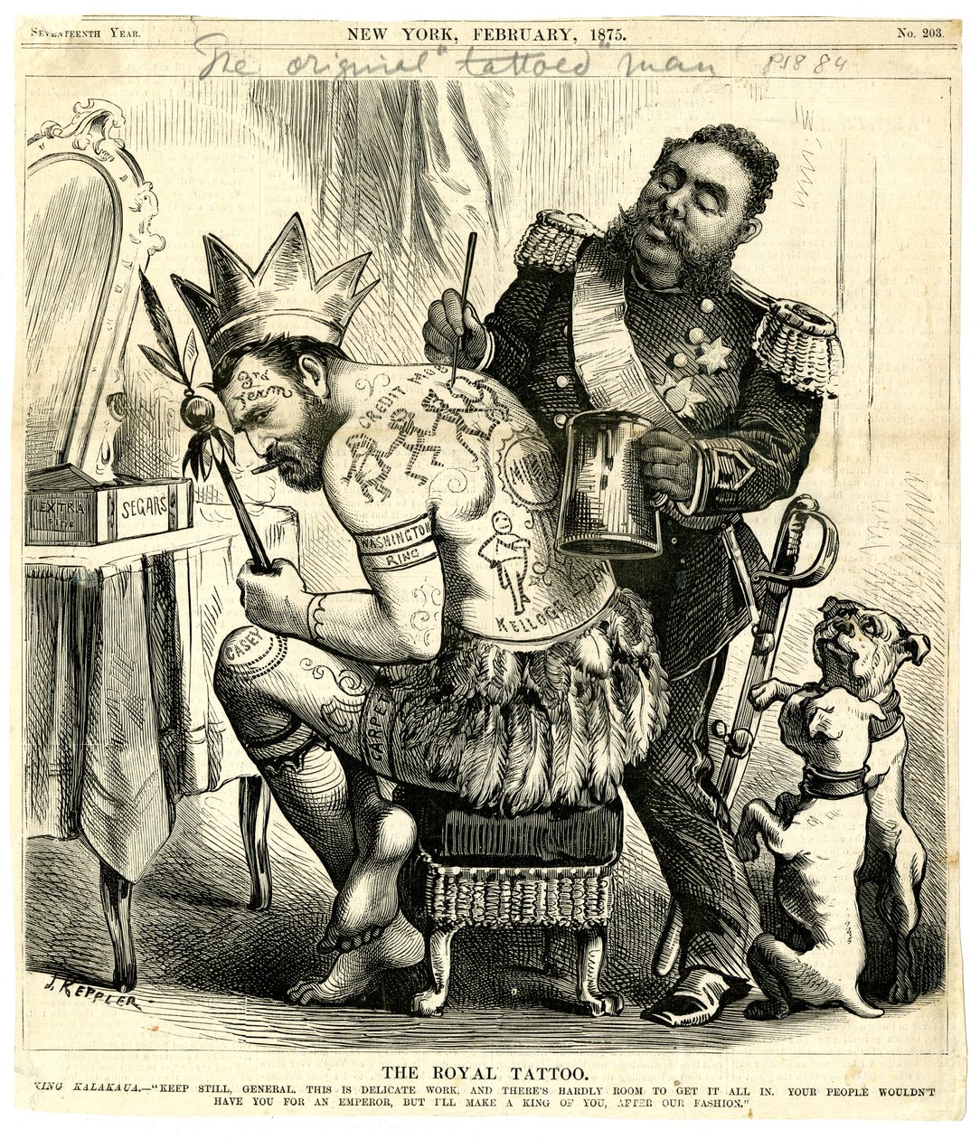 El tatuaje real, 1875 de Joseph Keppler