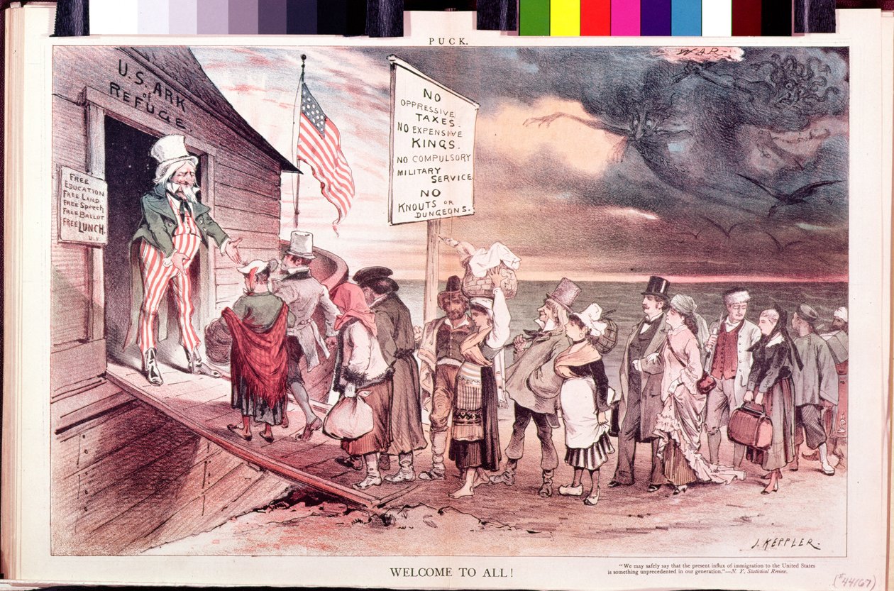 Bienvenidos a todos, ilustración de la revista americana 
