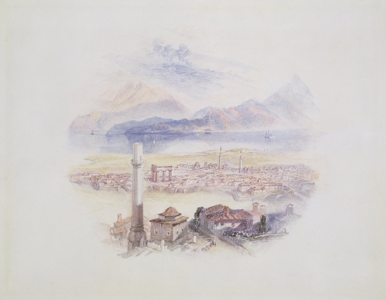 Corinto, desde la Acrópolis (Ilustración de 
