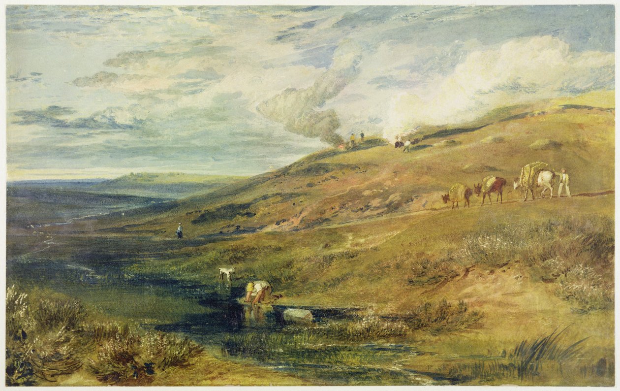 Dartmoor: La fuente del Tamar y el Torridge, c.1813 de Joseph Mallord William Turner