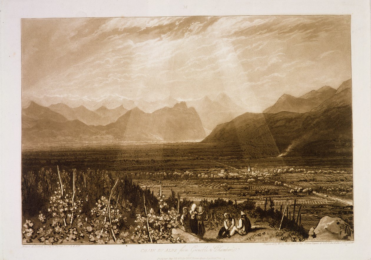 Cadena de los Alpes desde Grenoble hasta Chamberi, del 