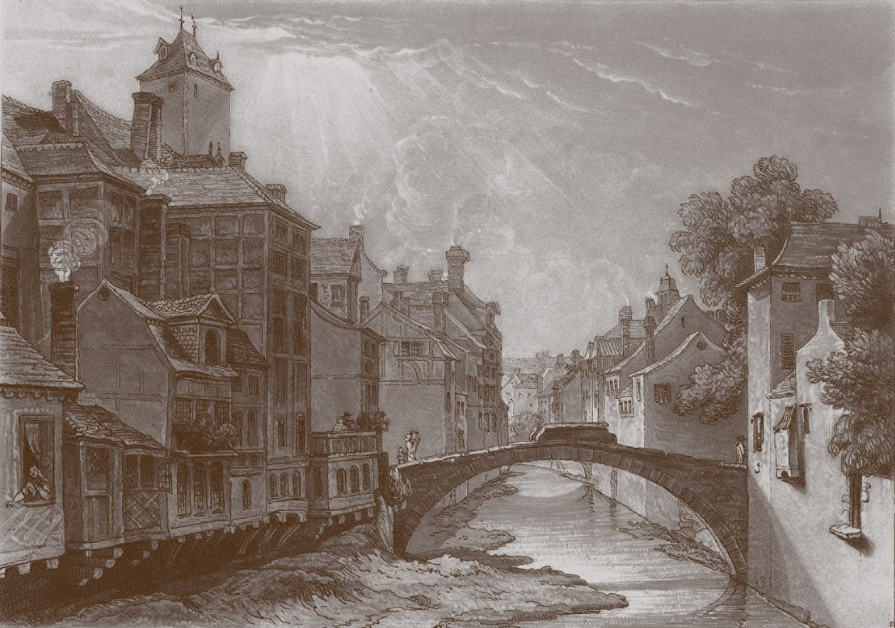 Grabado del puente del torrente en Lieja de Joseph Mallord William Turner