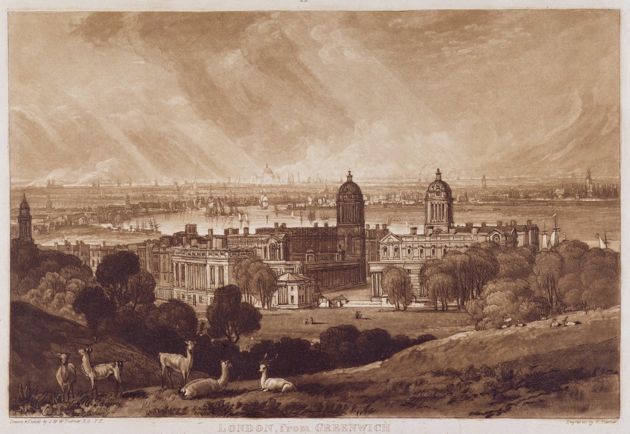 Londres desde Greenwich, grabado por Charles Turner, 1811 de Joseph Mallord William Turner