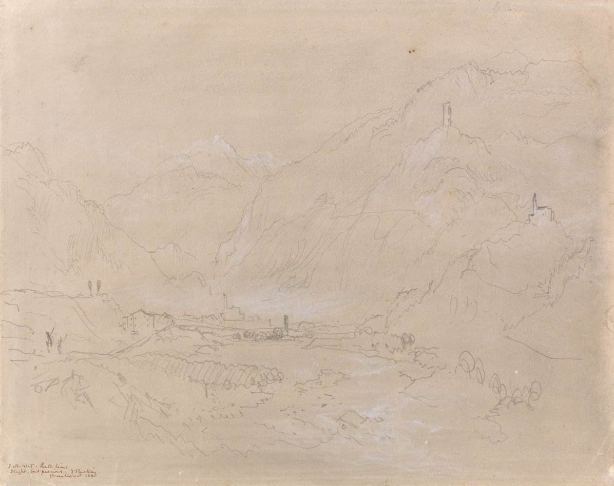 Paisaje Montañoso con Pueblo en el Valle de Joseph Mallord William Turner