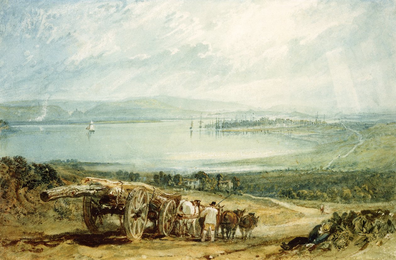 Poole, Dorset con el castillo de Corfe en la distancia de Joseph Mallord William Turner