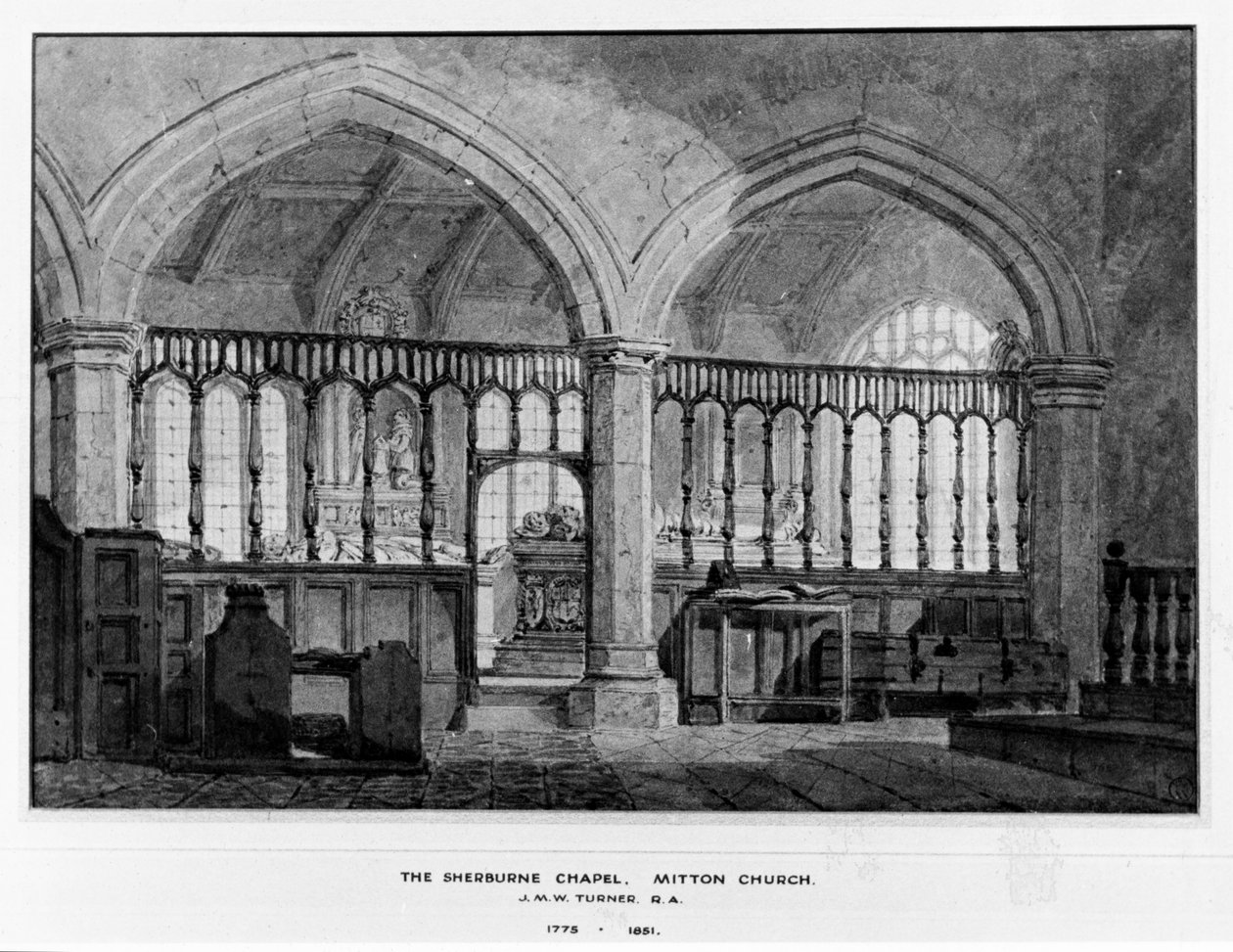 Capilla Sherburne, Iglesia de Mitton, Mitton, Lancashire de Joseph Mallord William Turner