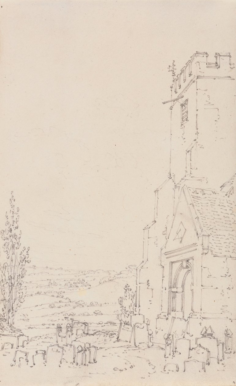Pórtico sur y torre de una iglesia no identificada de Joseph Mallord William Turner