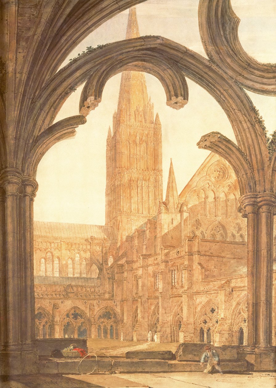 Vista sur de la Catedral de Salisbury desde los claustros de Joseph Mallord William Turner