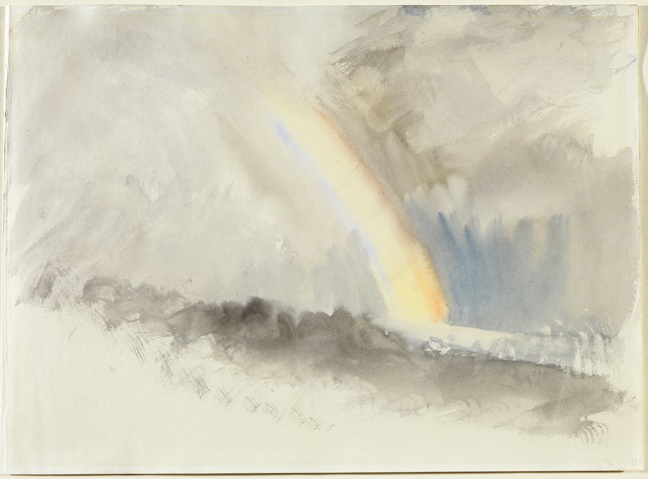 Paisaje tormentoso con un arco iris, c.1824 de Joseph Mallord William Turner