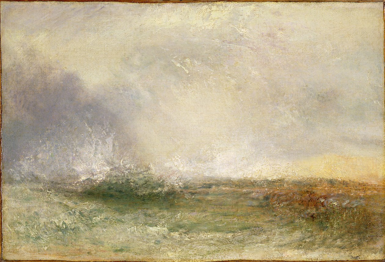 Mar tormentoso rompiendo en una orilla, 1840-5 de Joseph Mallord William Turner