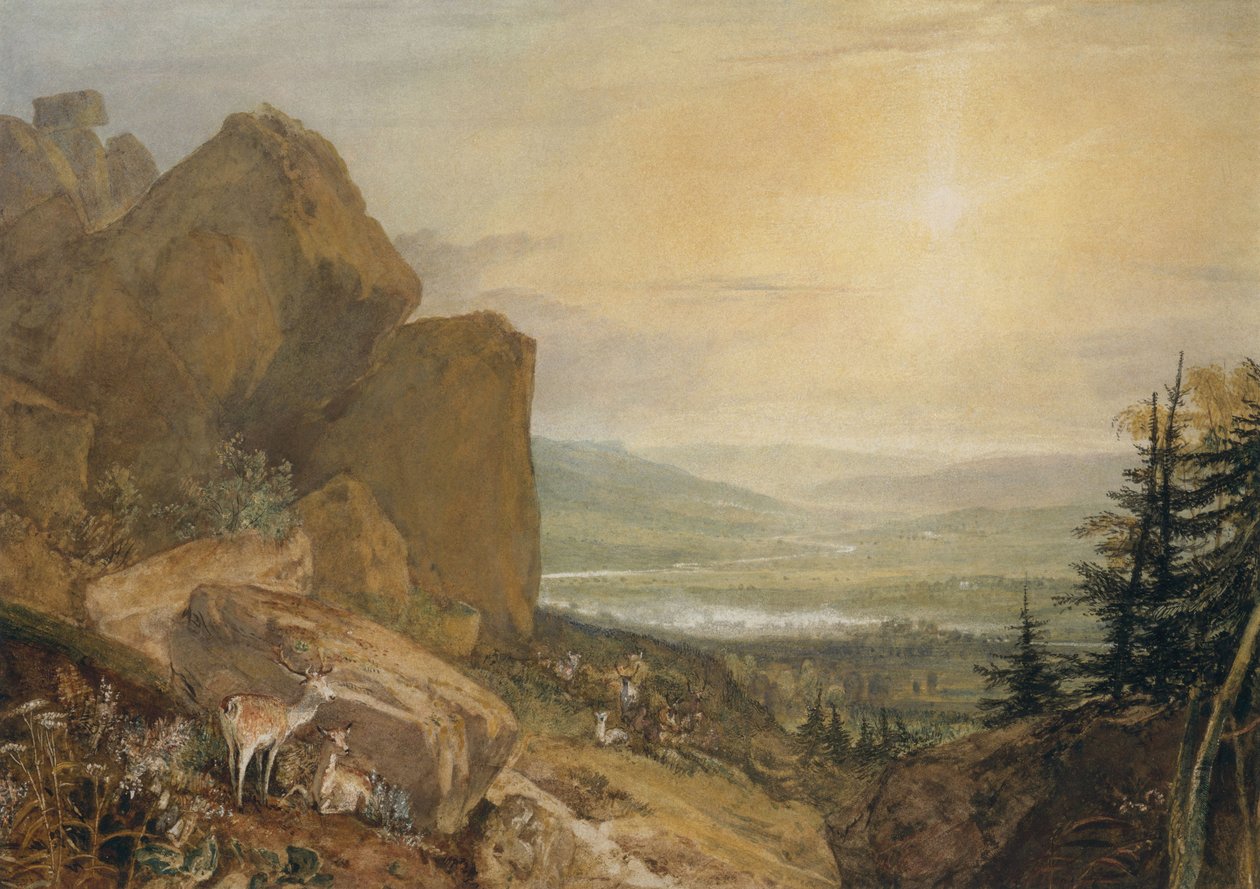 Valle del Wharfe con Otley en la distancia de Joseph Mallord William Turner