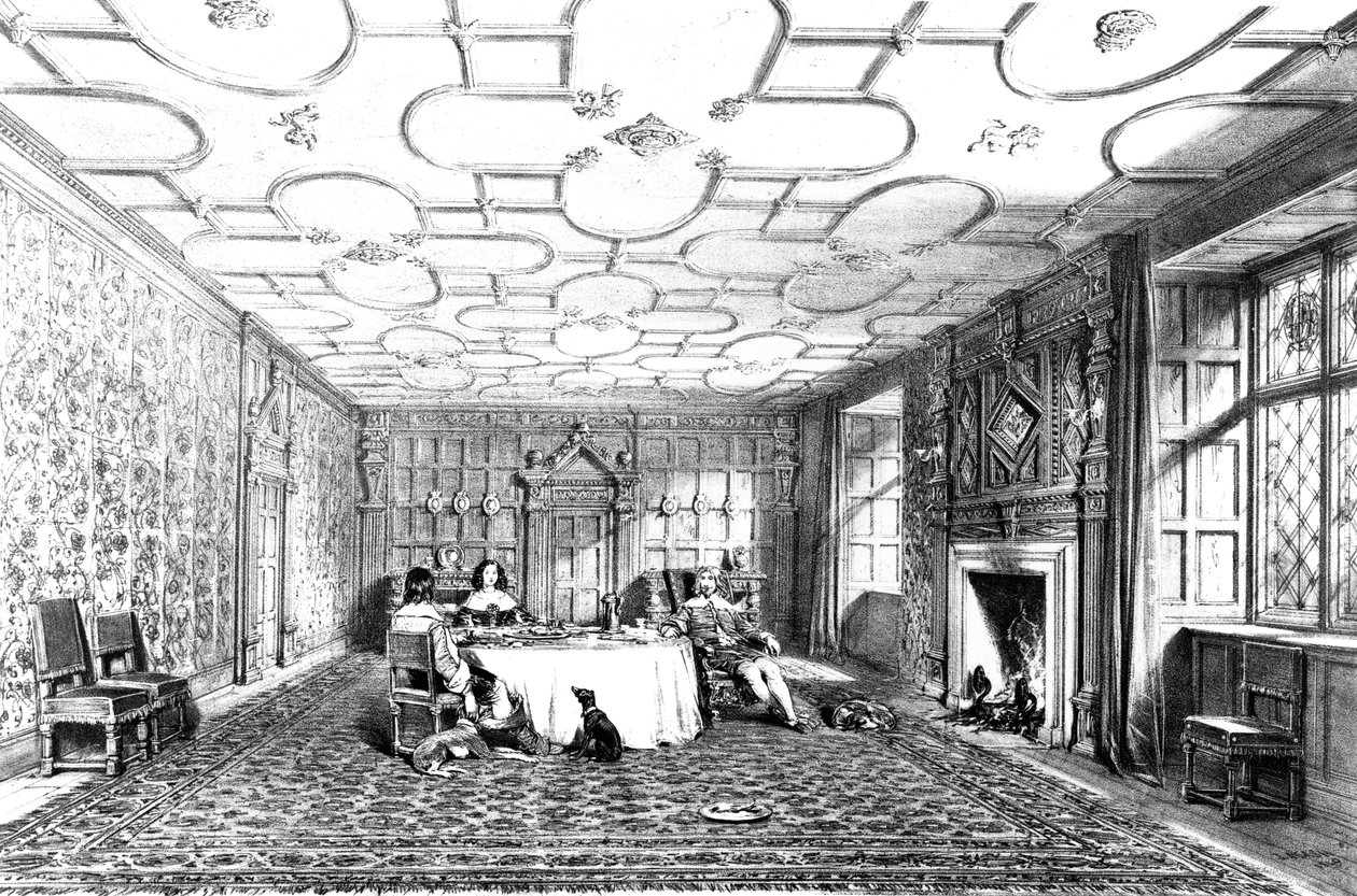 Comedor, Levens, Westmorland, 1848 de Joseph Nash