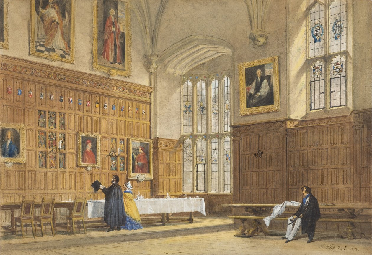 Vista del Comedor en el Magdalen College, Oxford de Joseph Nash