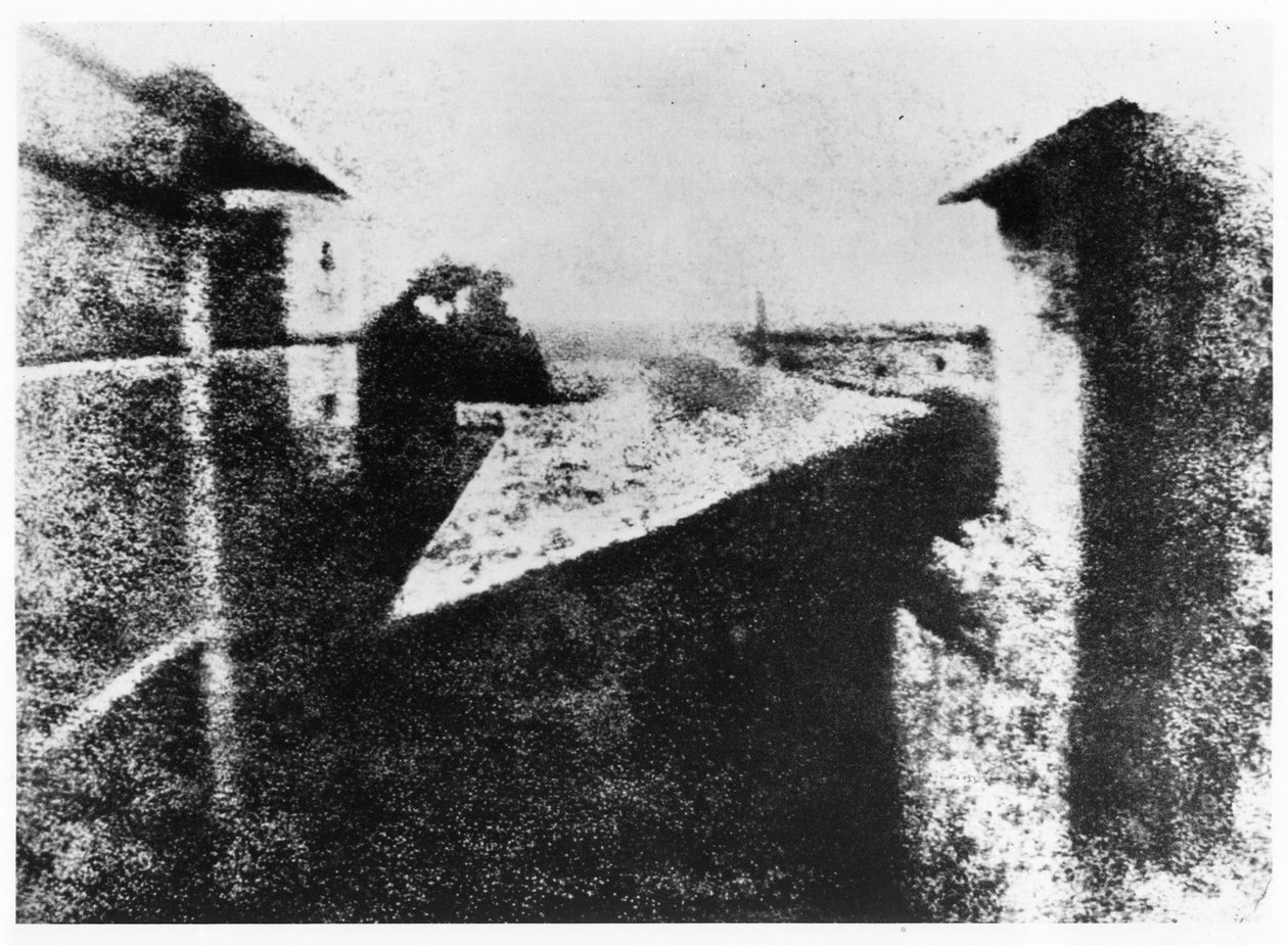 Vista desde una ventana en Le Gras, Saint-Loup-de-Varennes, 1827 de Joseph Nicephore Niepce