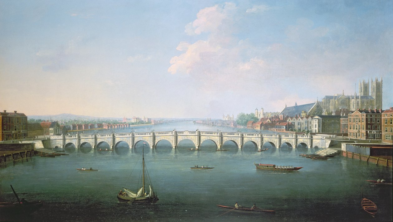 Vista del Támesis en el Puente de Westminster de Joseph Nicholls