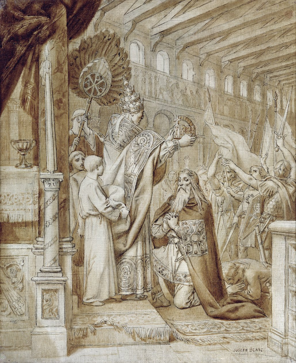 Coronación de Carlomagno (742-814) de Joseph Paul Blanc