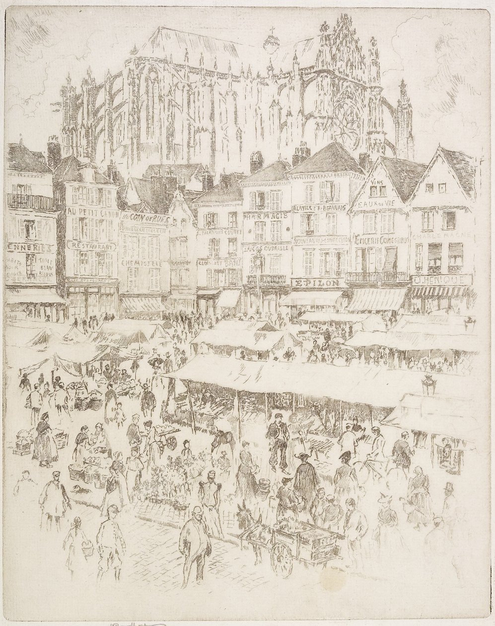La Place, Beauvois, 1907 de Joseph Pennell