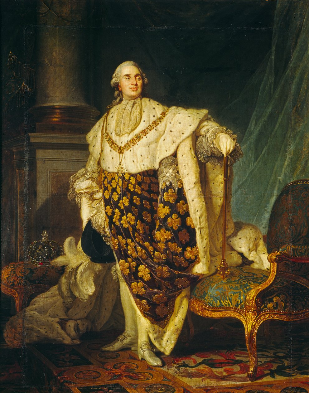 Luis XVI (1754-93) Rey de Francia en ropas de coronación, 1777 de Joseph Siffred Duplessis