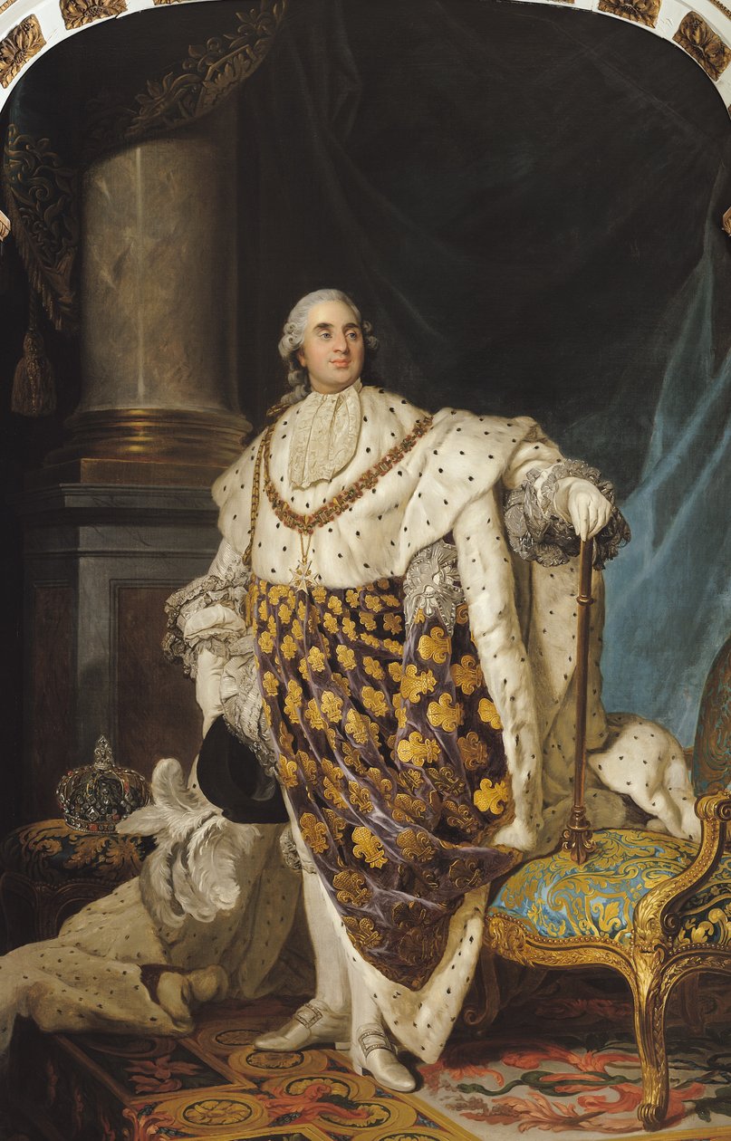 Luis XVI (1754-93) en ropas de coronación, después de 1774 de Joseph Siffred Duplessis