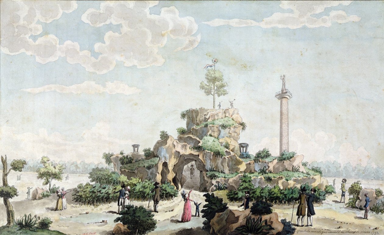 Montaña artificial construida en 1793 en el Campo de Marte de Joseph Tassy