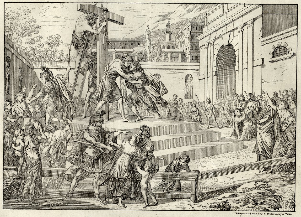 Ilustración de la balada Die Bürgschaft de Friedrich Schiller de Joseph Trentsensky