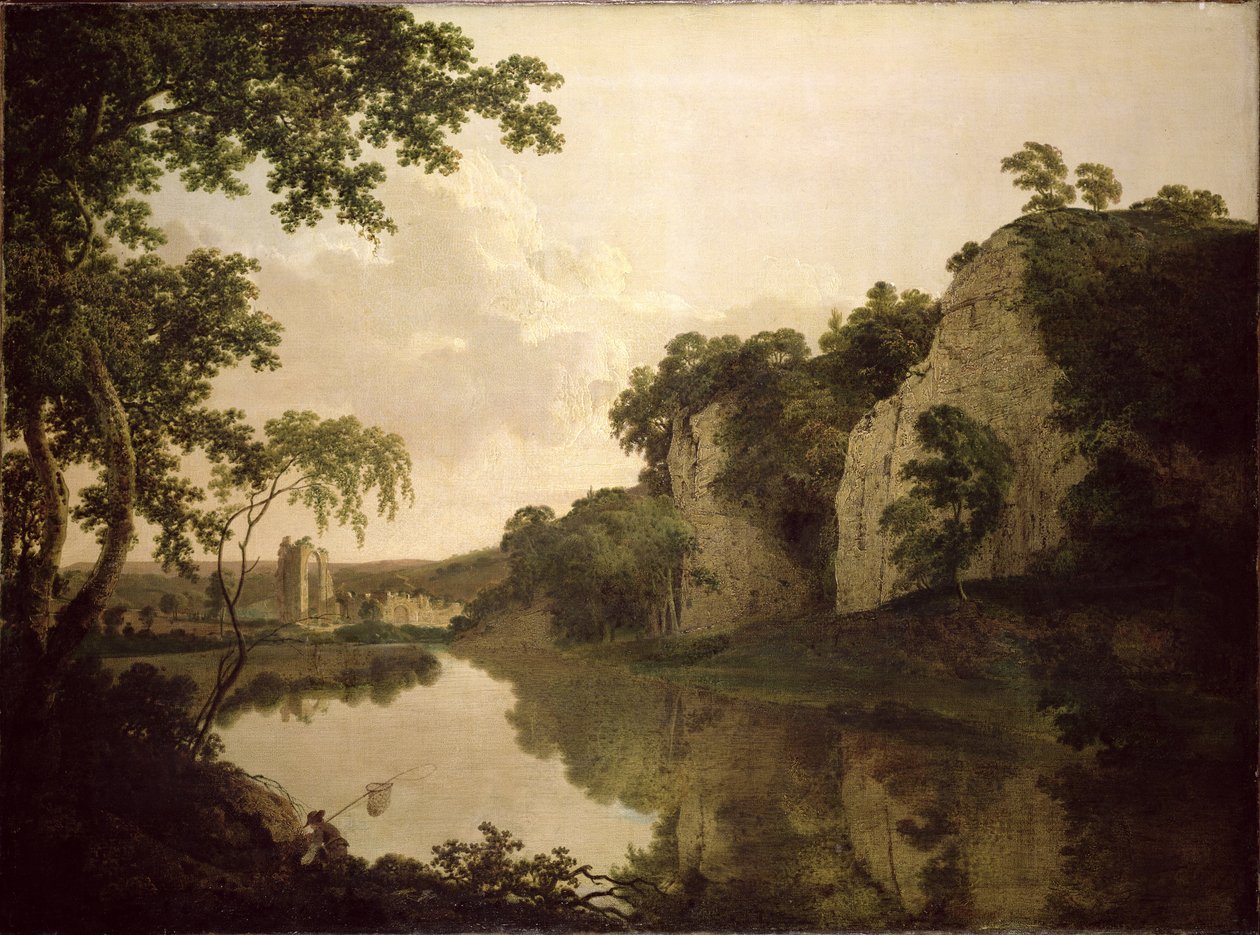 Paisaje con la Abadía de Dale de Joseph Wright of Derby