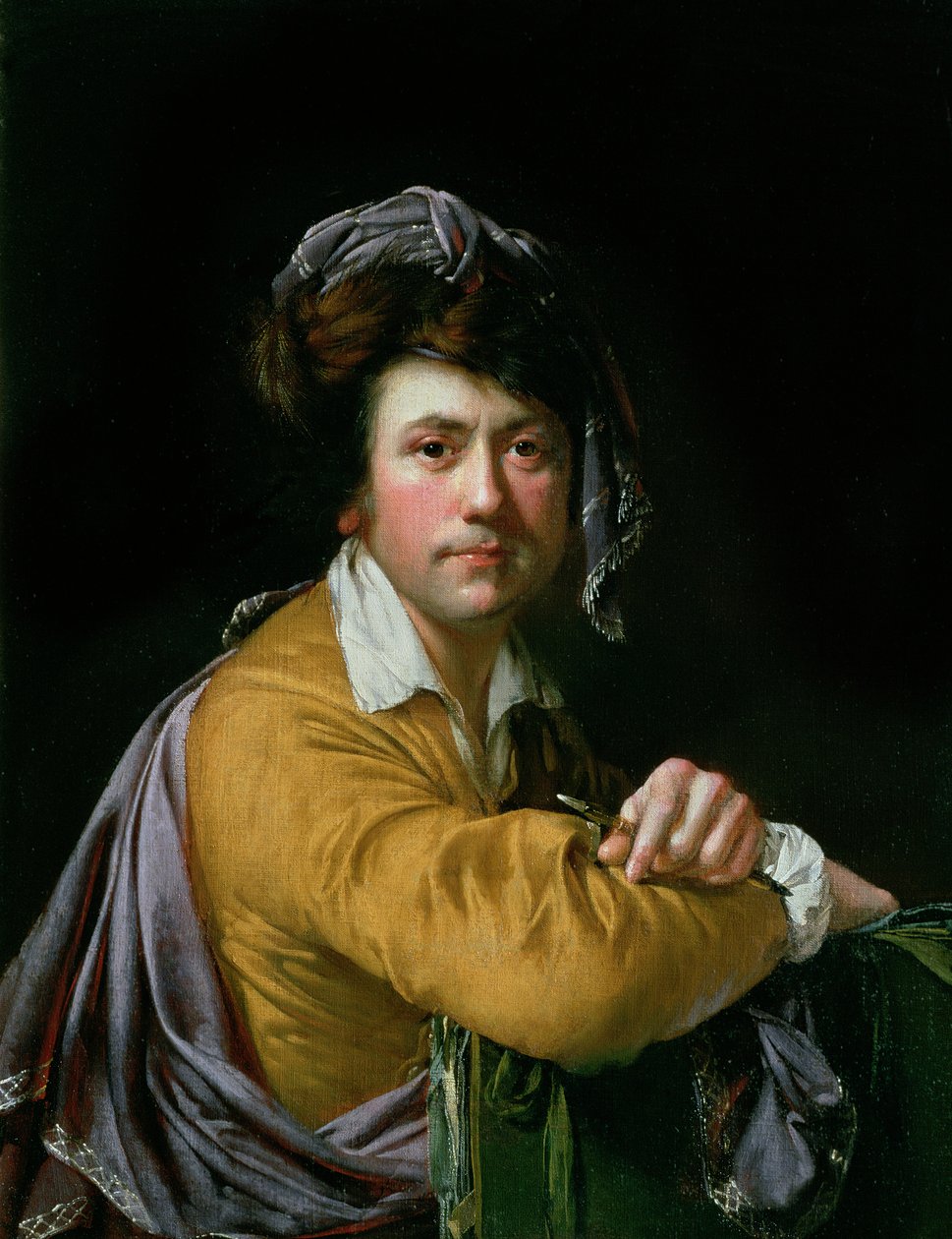Autorretrato a la edad de unos cuarenta años, c.1772-3 de Joseph Wright of Derby