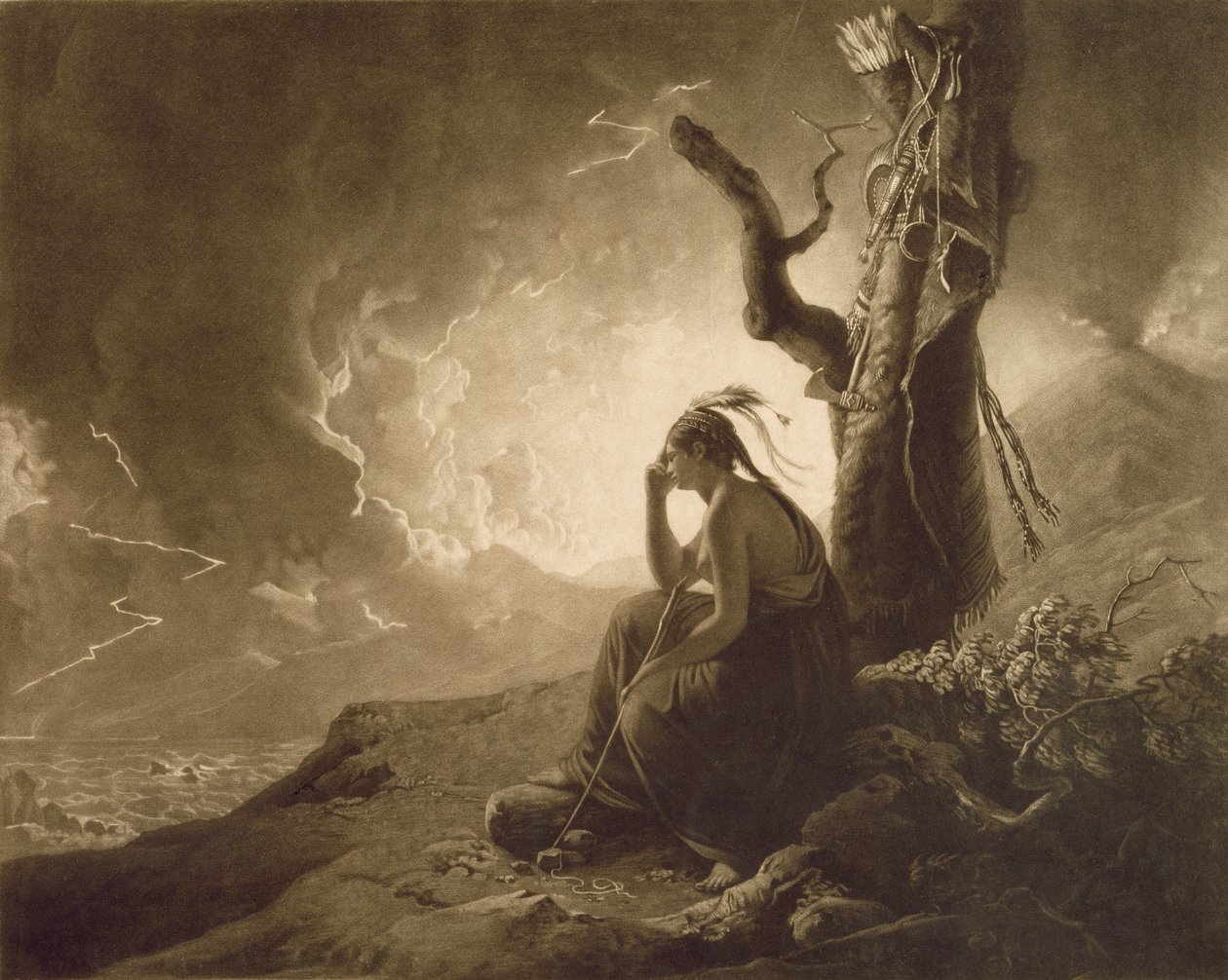 La viuda india, 1789 de Joseph Wright of Derby
