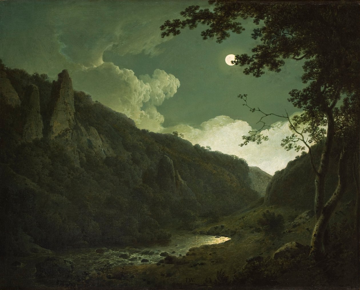 Dovedale a la luz de la luna, c.1784-85 de Joseph Wright of Derby
