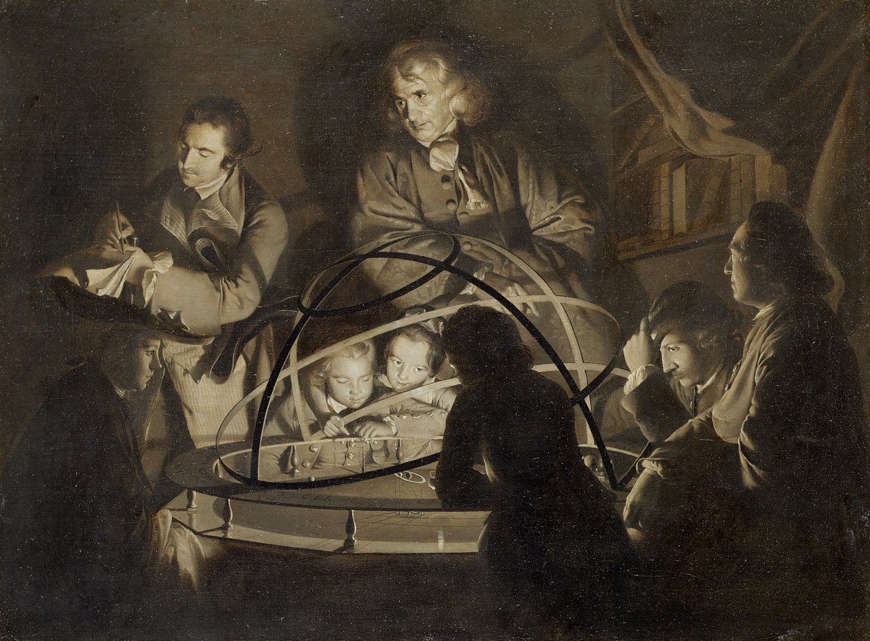 Filósofo dando una conferencia sobre el planetario, c.1768 de Joseph Wright of Derby