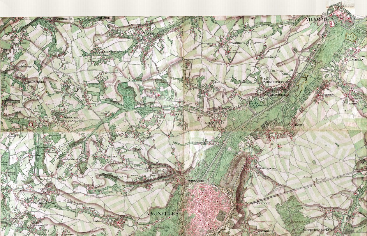 Mapa de Bruselas de Joseph de Ferraris