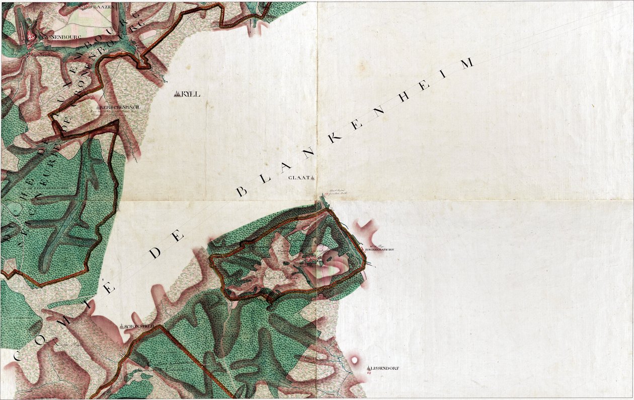 Mapa de Cronenbourg - Kronenburg Dahlem de Joseph de Ferraris