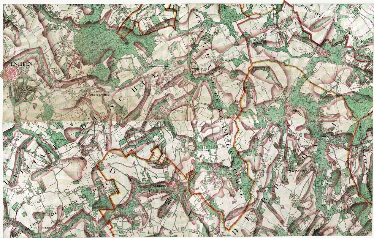 Mapa de Enghien, Bélgica de Joseph de Ferraris