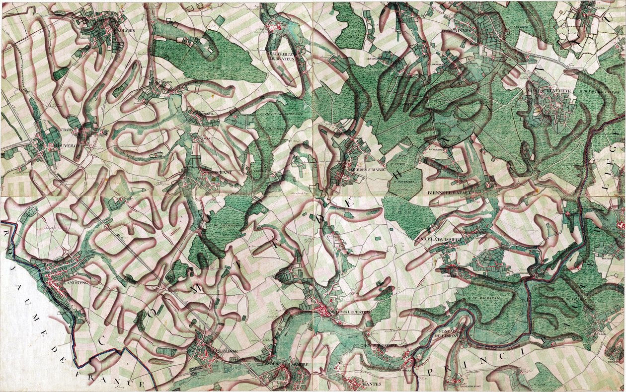 Mapa de Merbes le Château - Merbes-le-Château, Bélgica de Joseph de Ferraris