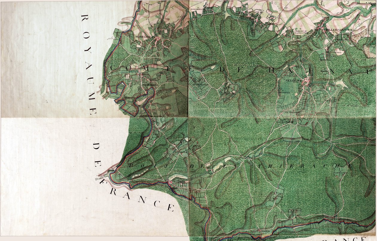 Mapa de Seloigne - Seloignes, Bélgica de Joseph de Ferraris