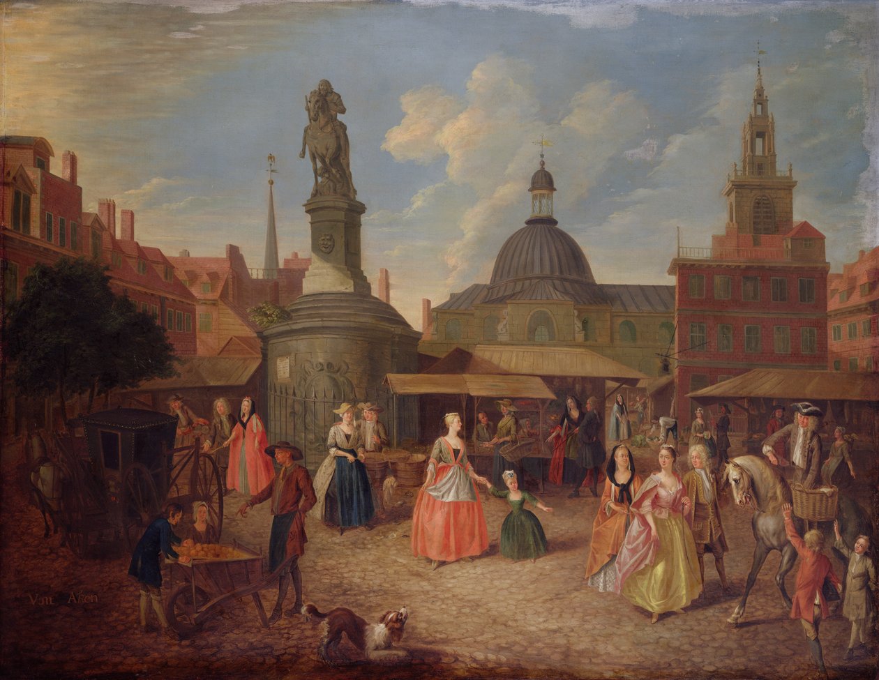 Vista del Mercado de Stocks, Ciudad de Londres de Joseph van Aken