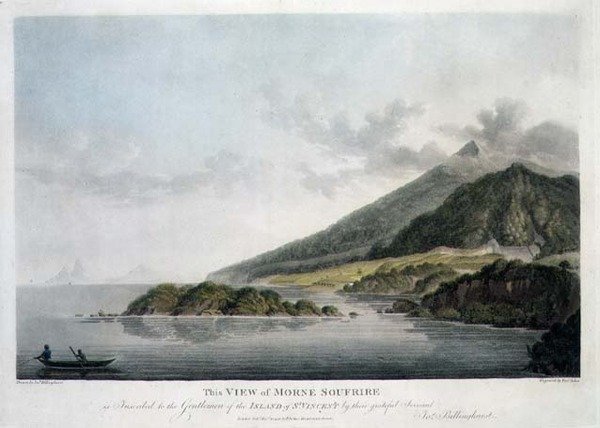 Vista de Morne Soufrire en la Isla de San Vicente, grabado y pub. por Francis Jukes (1747-1812) de Joseph (after) Billinghurst