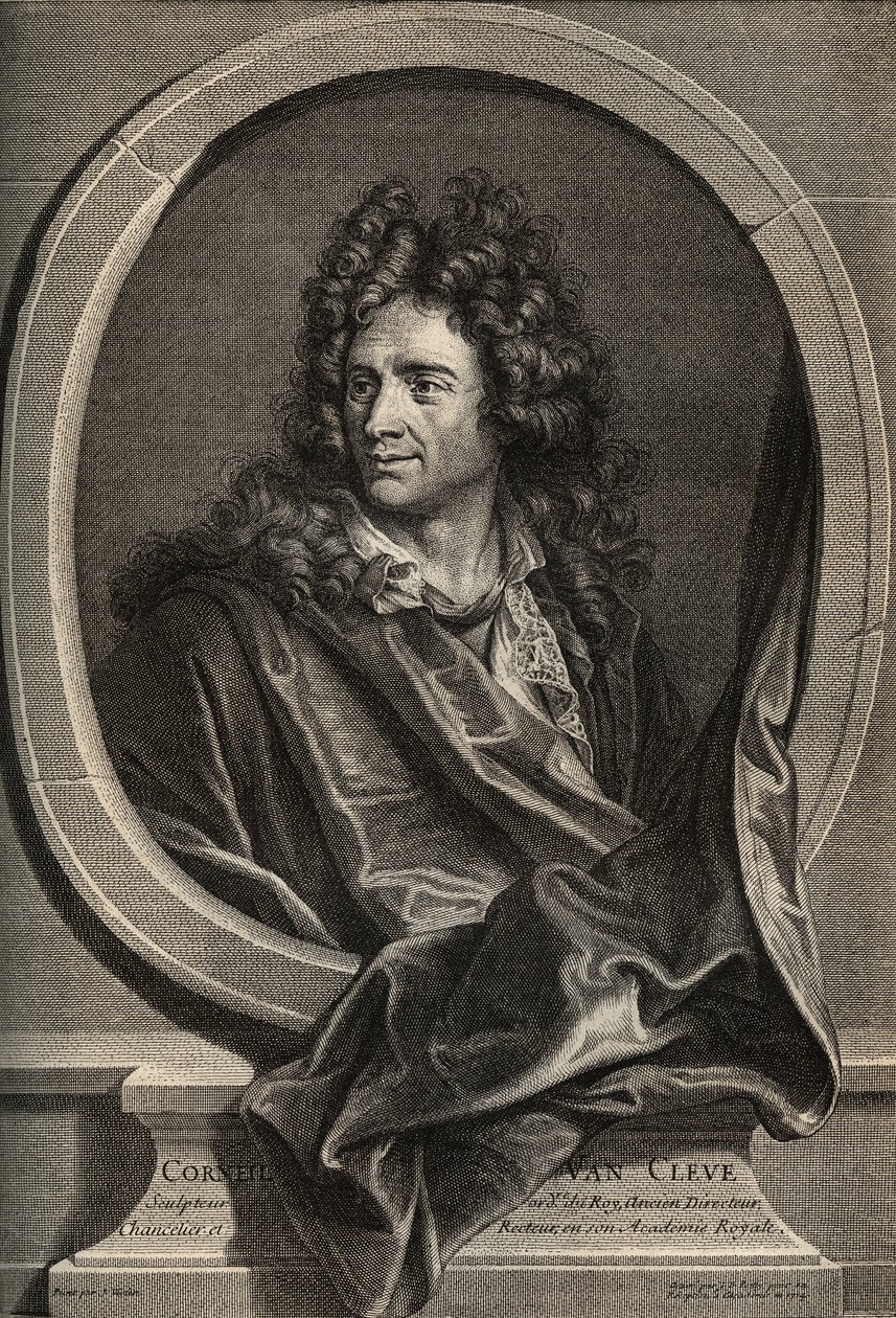 Retrato de Corneille Van Cleve escultor francés (1645-1732) - grabado por Poilly después de la pintura de Joseph Vivien de Joseph (after) Vivien