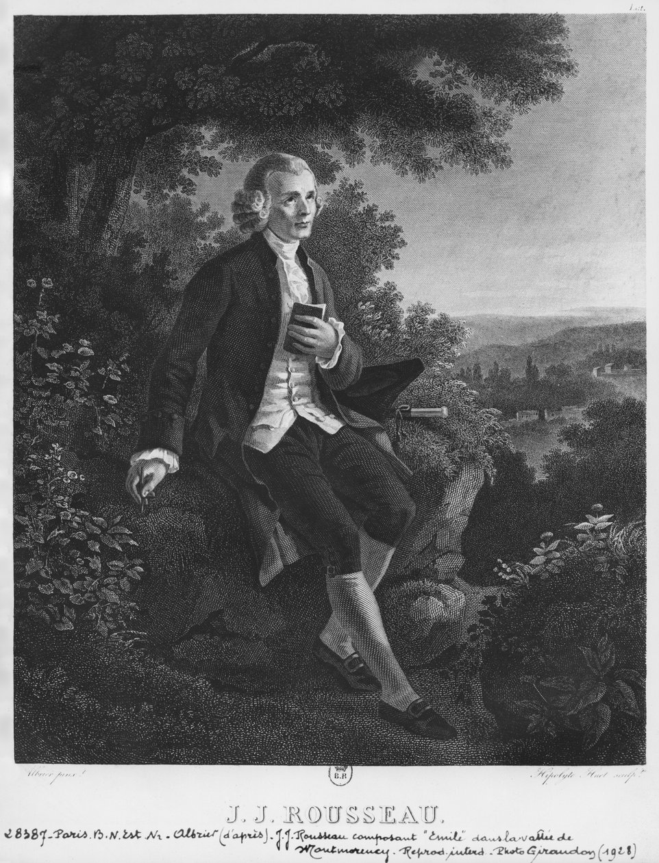 Jean-Jacques Rousseau componiendo 