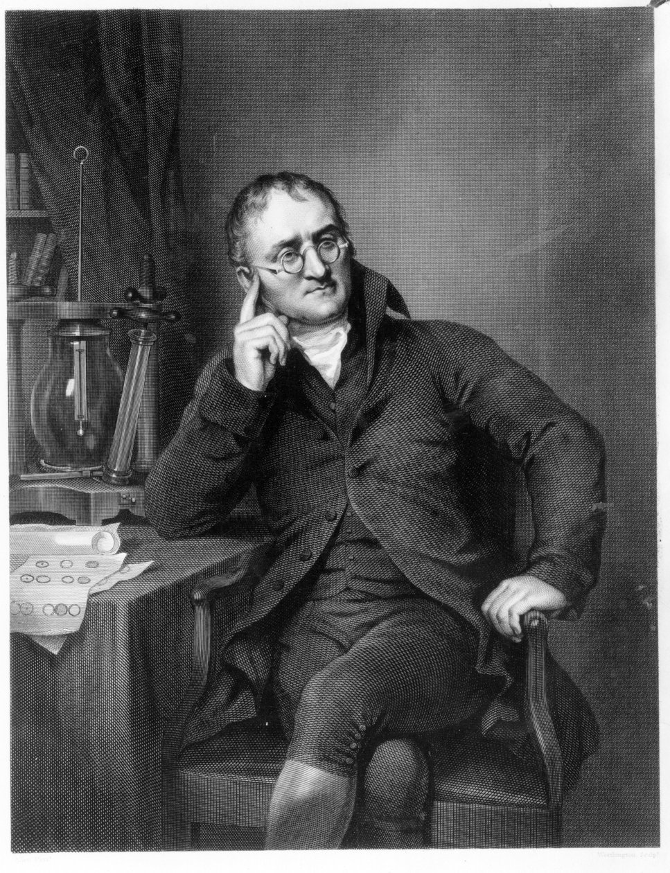 John Dalton, grabado por William Henry Worthington, c.1814 de Joseph Allen