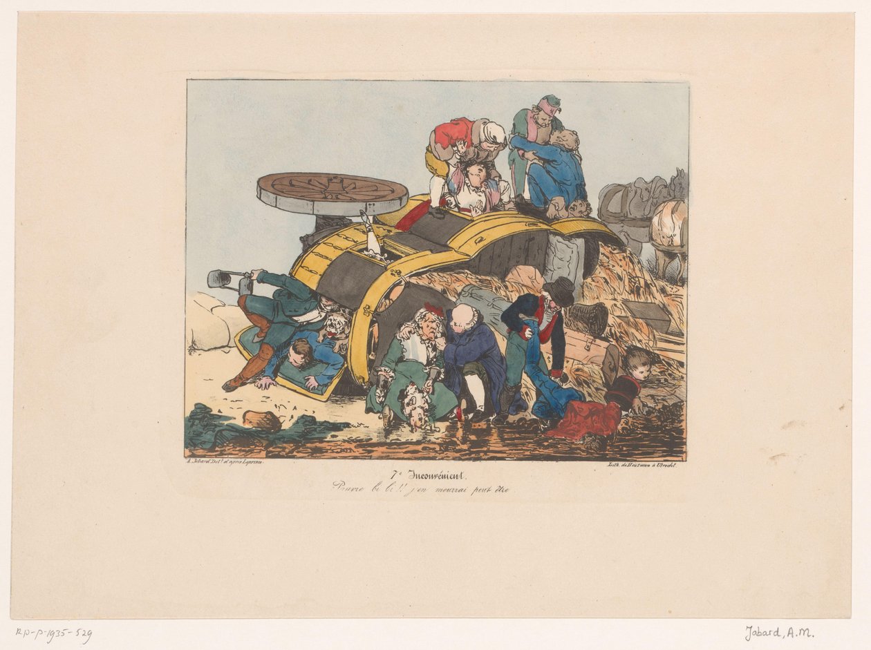 Carro de vacuno de alta calidad con pasajero
Pauvre bi bi!! je en mourrai peut-être (título en el objeto)
Ongemakken (título de la serie)
Inconveniente (título de la serie en el objeto) de Joseph Ambroise Jobard