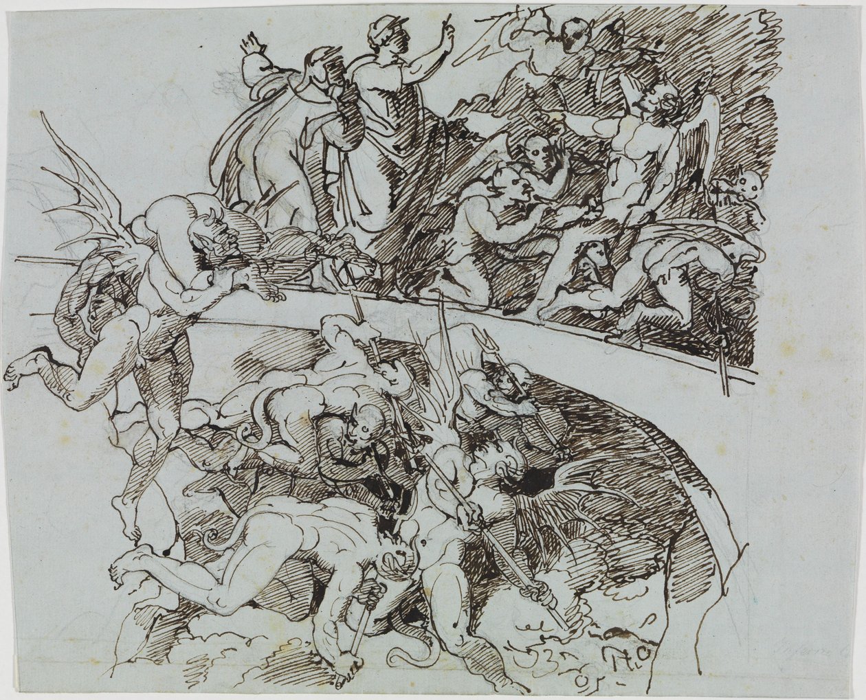 En el lago de brea de los traficantes de influencias, el consejero de Lucca (Infierno de Dante, Canto 21, V 34) de Joseph Anton Koch