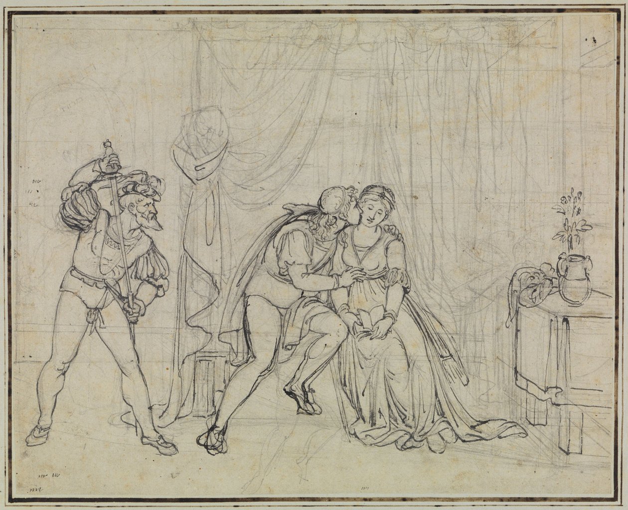 Francesca y Paolo Malatesta sorprendidos (Infierno de Dante, canto 5, v. 100) de Joseph Anton Koch