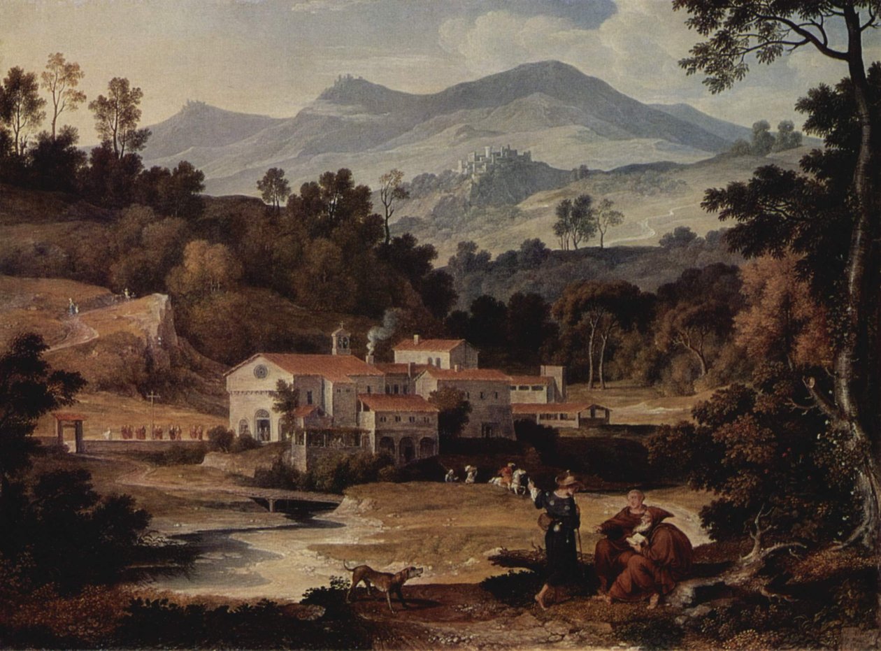 Alemán: Das Kloster San Francesco im Sabinergebirge bei Rom Monasterio de San Francesco di Civitella en las montañas Sabinas de Joseph Anton Koch