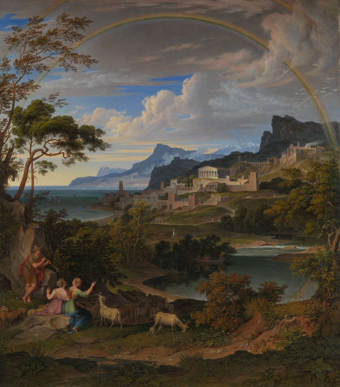 Paisaje heroico con arco iris, 1824 de Joseph Anton Koch