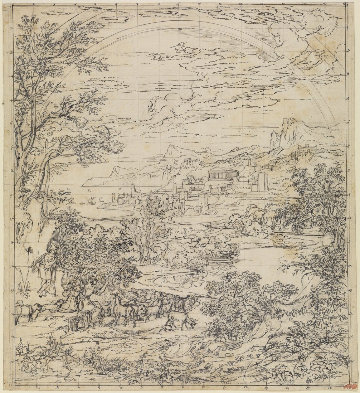 Paisaje heroico con arcoíris de Joseph Anton Koch