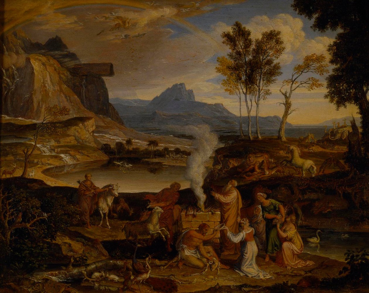 Paisaje con el sacrificio de Noé tras el diluvio de Joseph Anton Koch