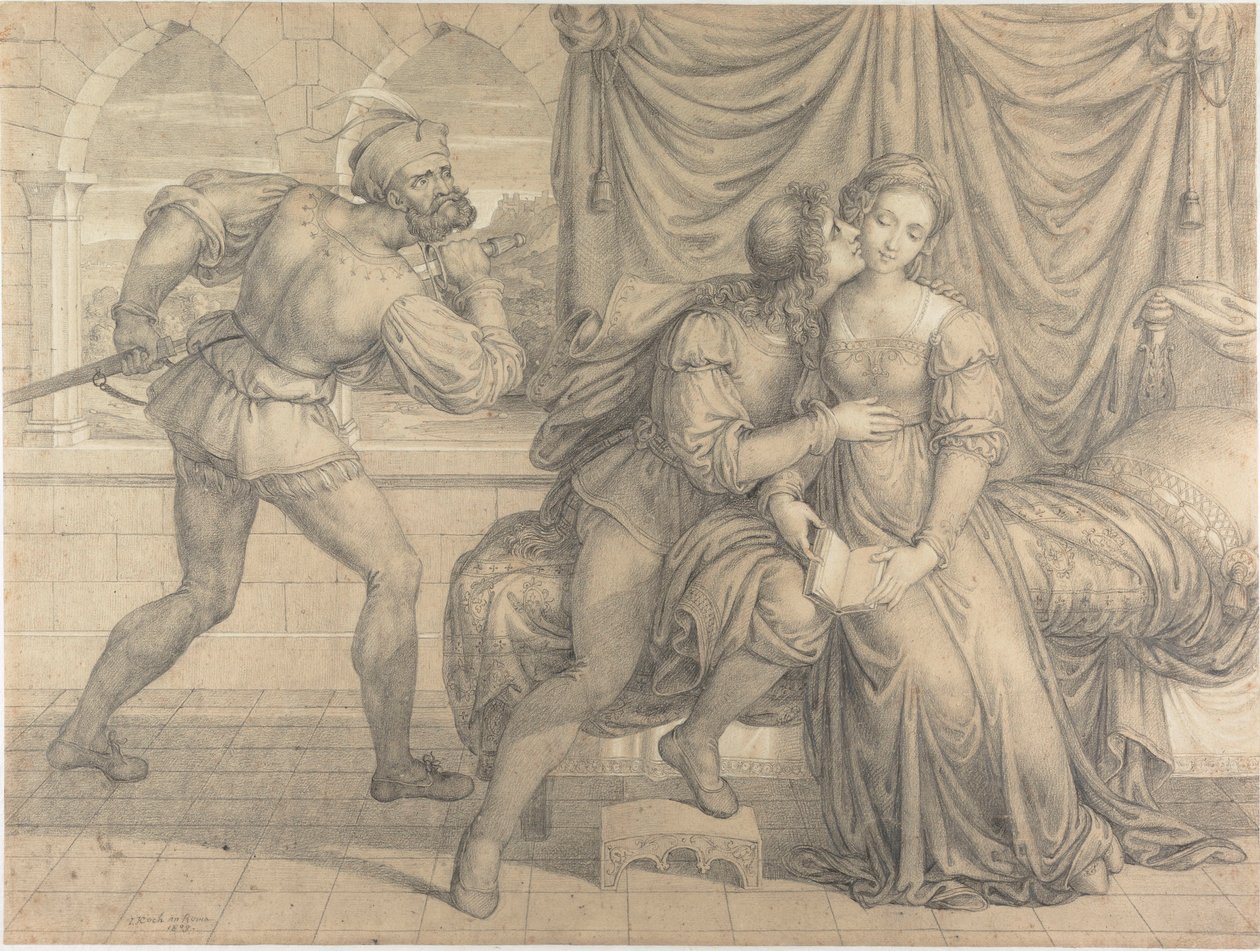 Paolo y Francesca, sorprendidos por Gianciotto Malatesta, 1809 de Joseph Anton Koch
