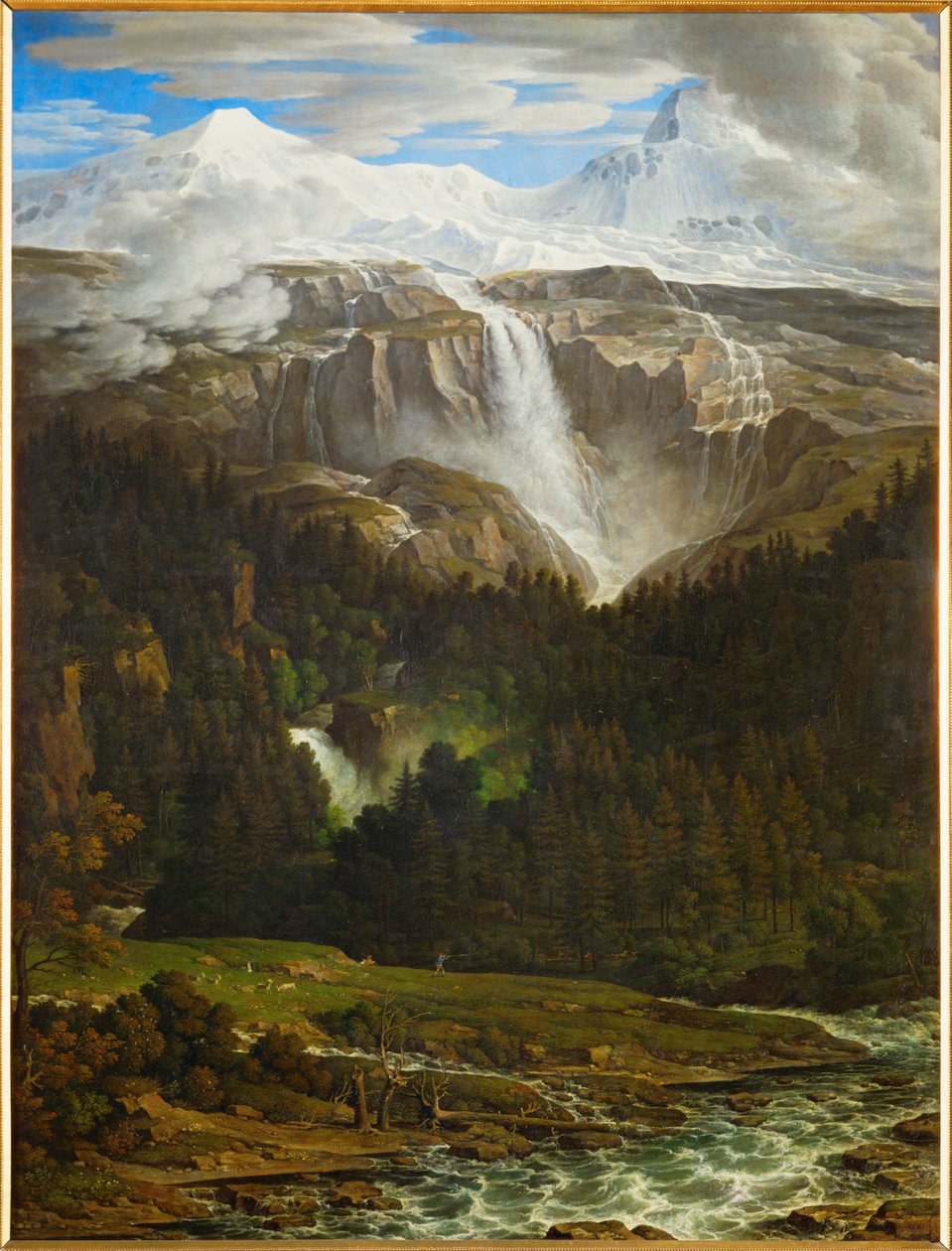 Cascada de Schmadribach en el valle de Lauterbrunn, Oberland bernés, Suiza ... (óleo sobre lienzo) de Joseph Anton Koch