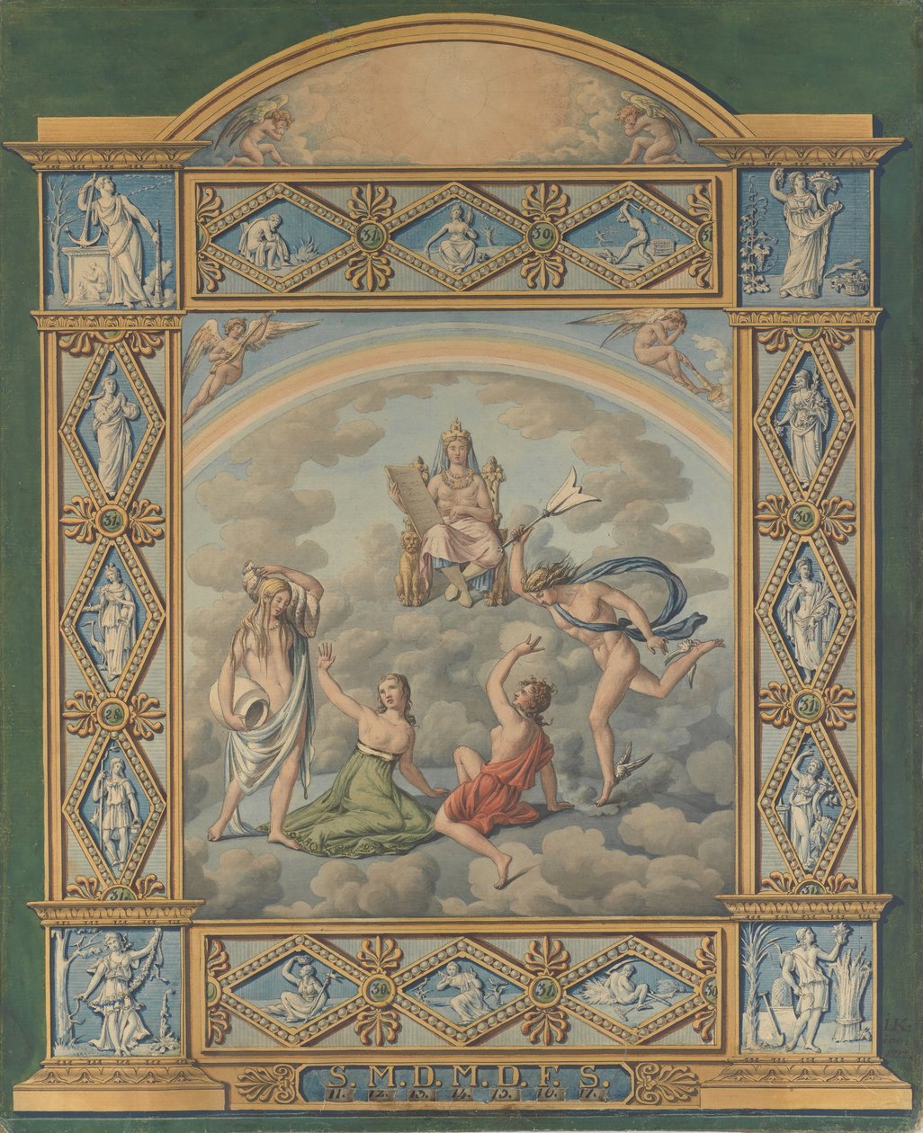 Calendario semanal, 1822 de Joseph Anton Koch